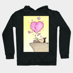 Cute hedgehog sends a heart smoke signal Hoodie